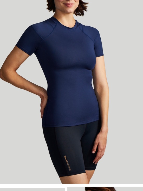 Tommie Copper Tops - Tommy Copper Shirt - navy Shoulder Support Shirt | Women's Short Sleeve
